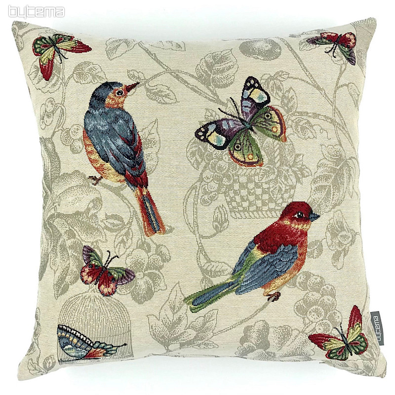 Tapestry pillow Birds and butterflies