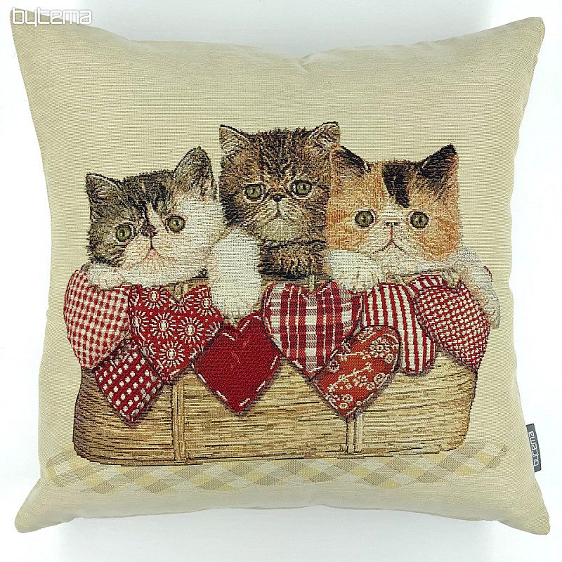 Tapestry pillow-case Three kitten