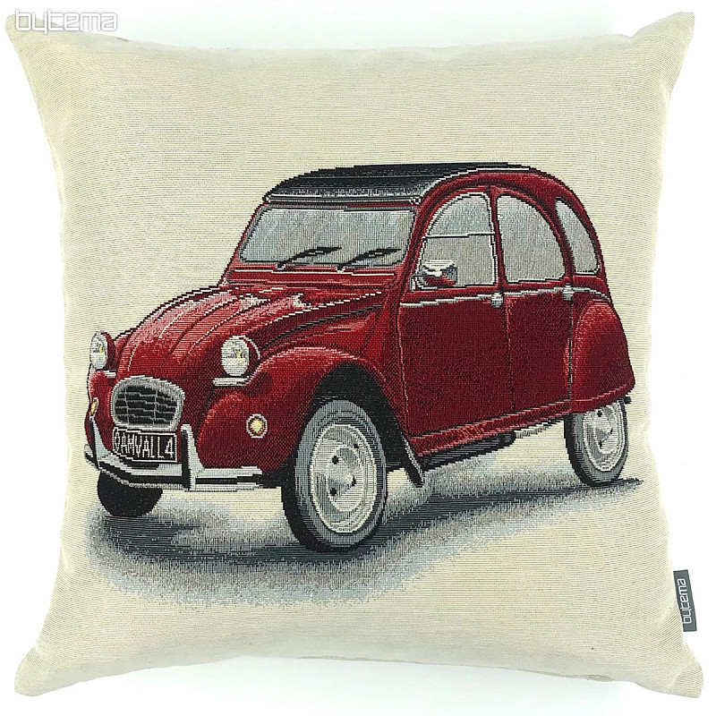 Tapestry pillow-case Citroën 2CV red