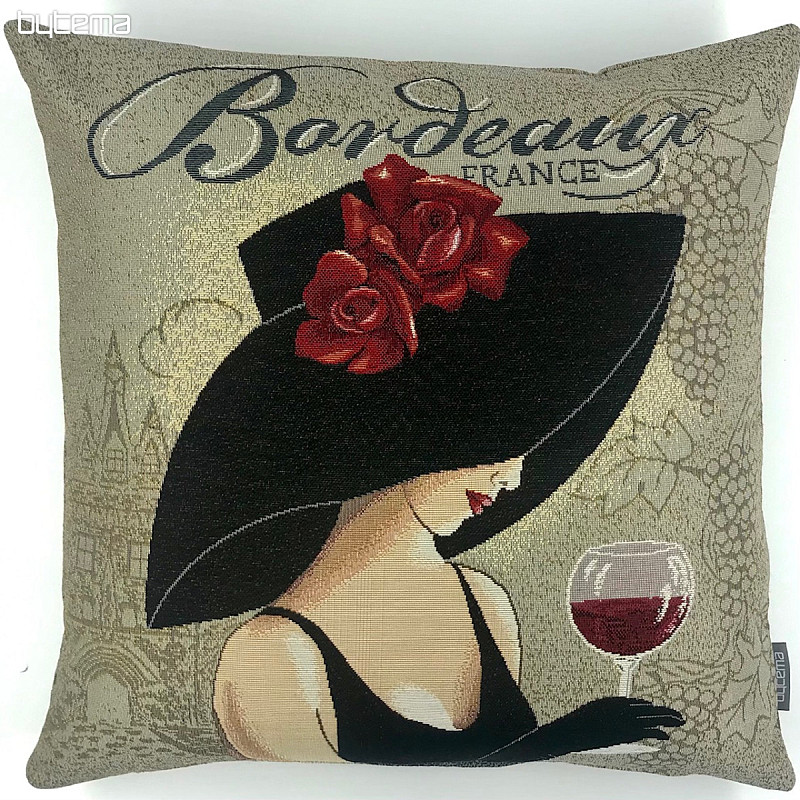 Tapestry pillow-case LADY Bordeaux