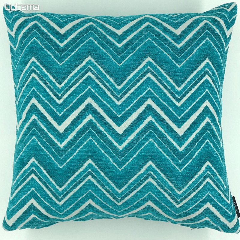 Decorative cushion cover ZIG ZAG blue turquoise