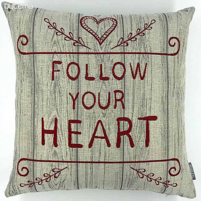 FOLLOW YOUR HEART tapestry cushion cover