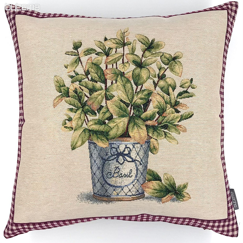 Tapestry cushion cover FLOWERS FROM PROVENCE BASIL