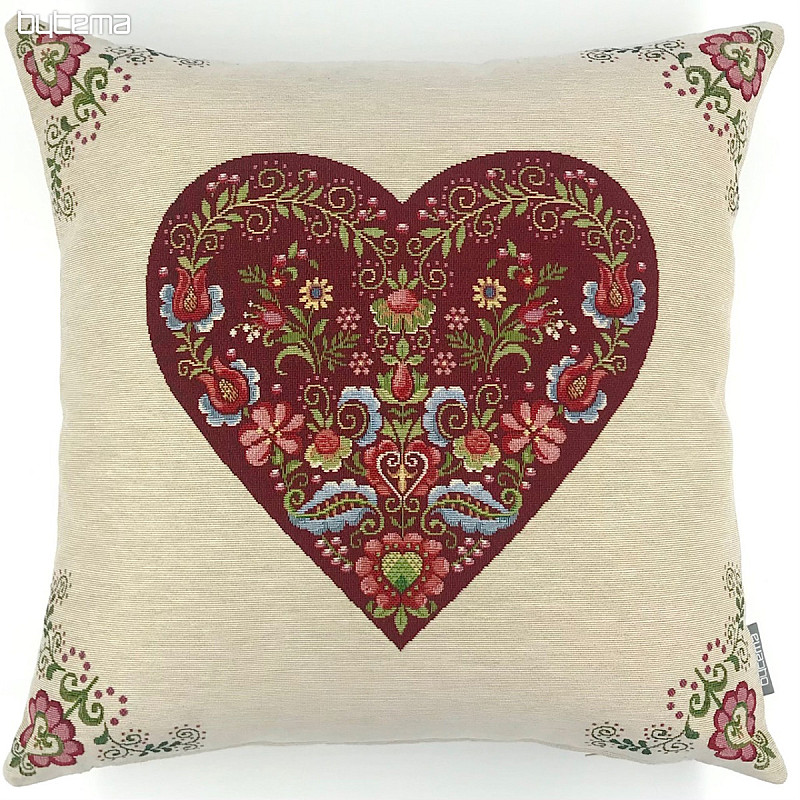 Tapestry cushion cover HUGE HEARTS