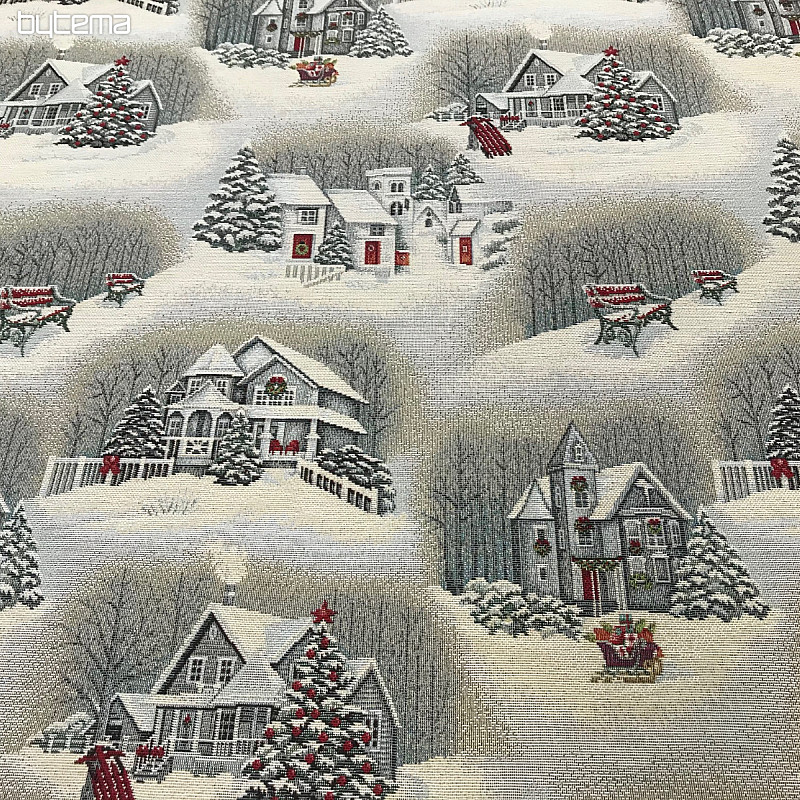 Tapestry fabric CHRISTMAS LANDSCAPE