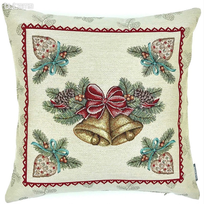 Christmas decorative pillow SILVER RINGS