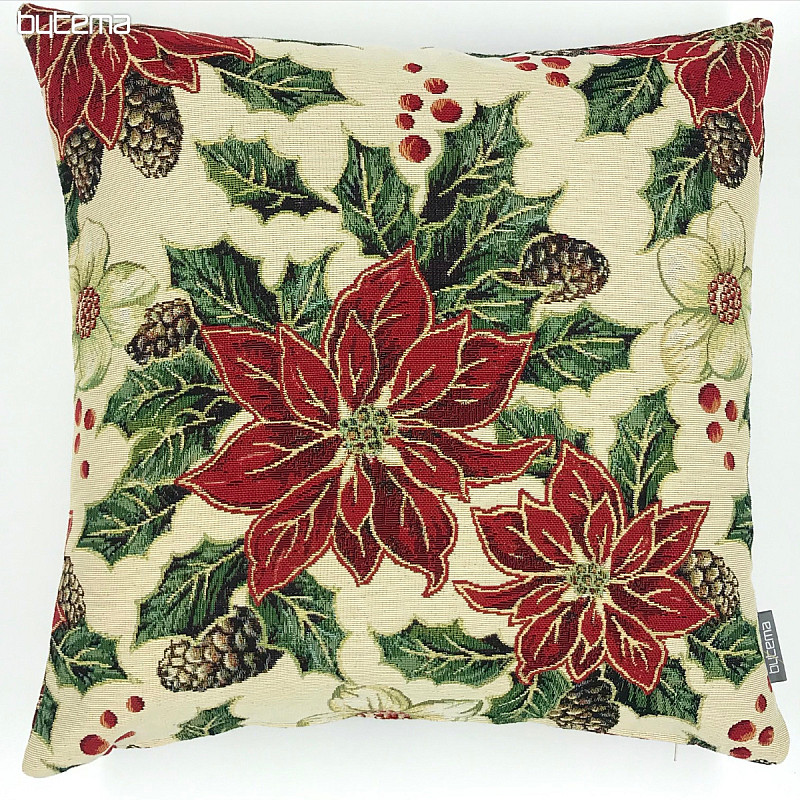 Tapestry pillow cover Christmas rose BARDI
