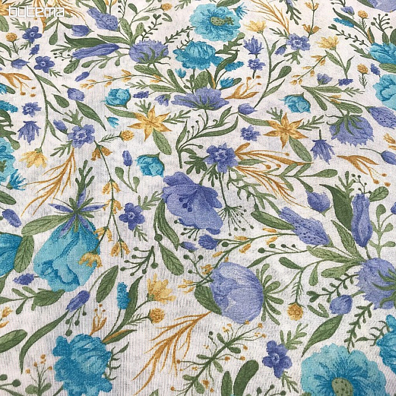 Tablecloth - Flowers CLARA blue