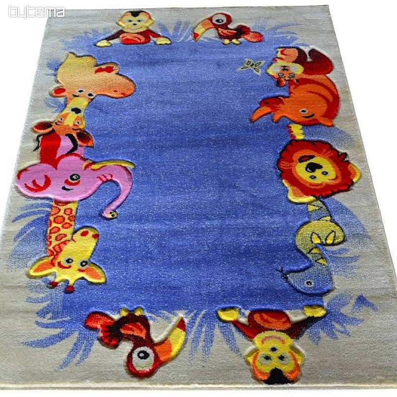 Children&#39;s carpet KIDS SAFARI cream-blue