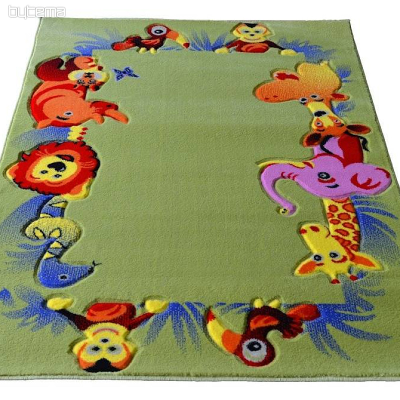 Children&#39;s carpet KIDS SAFARI green