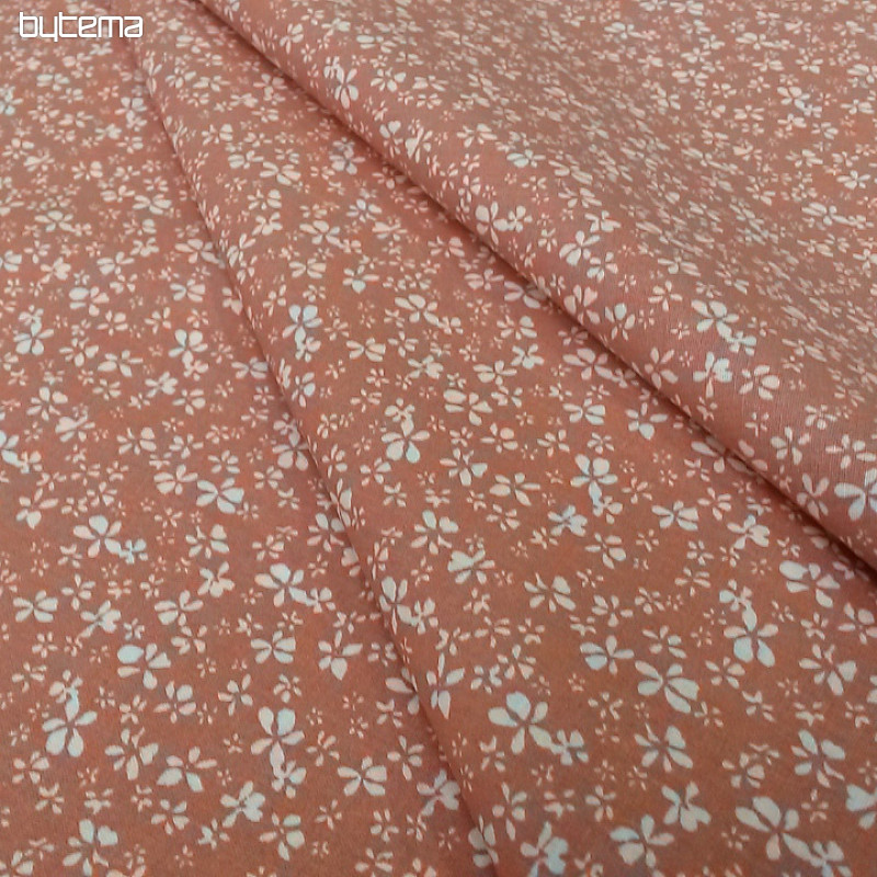Cotton fabric FLOWERS DITA salmon