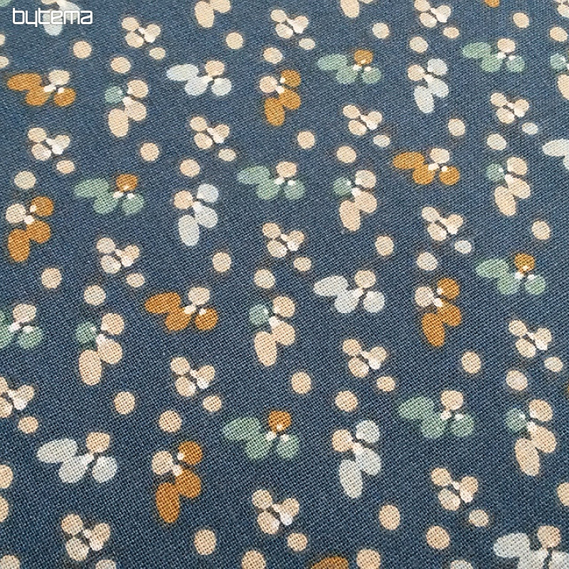 Cotton fabric FLOWERS FILOMENA blue