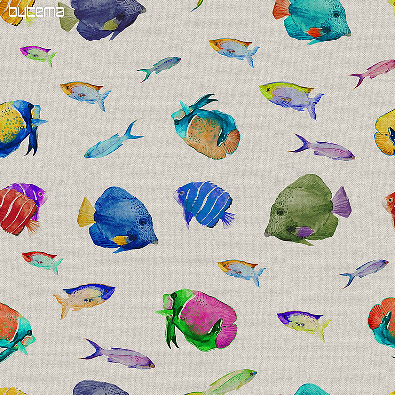 Decorative fabric TROPICAL FISH digital print