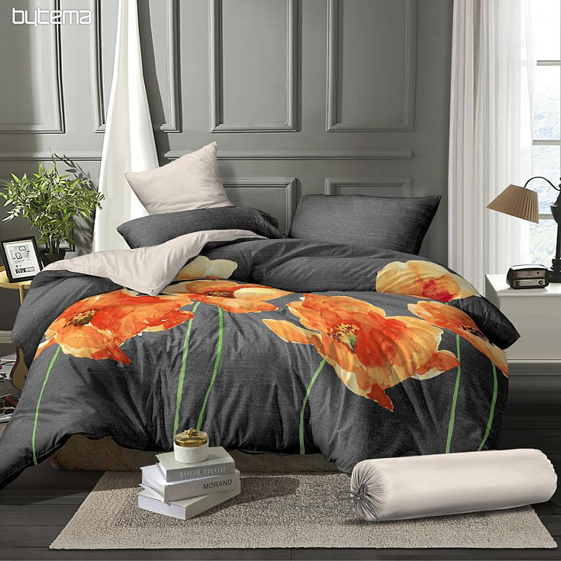 Microflannel bedding on a French bed POPPY POPLES - 2x70x90 cm 200x240 cm