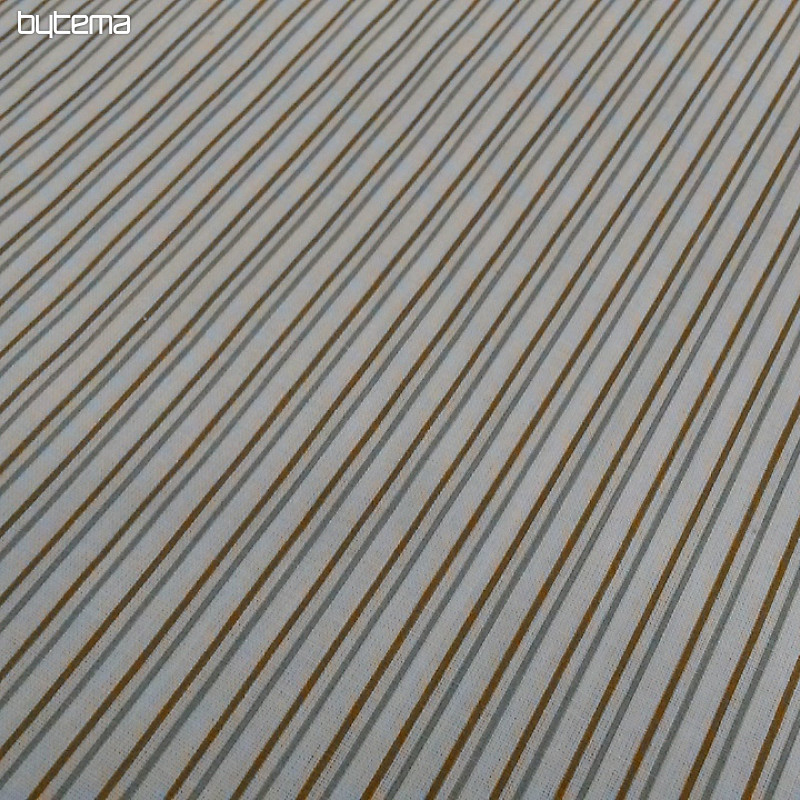 Cotton fabric STRIP gray-mustard