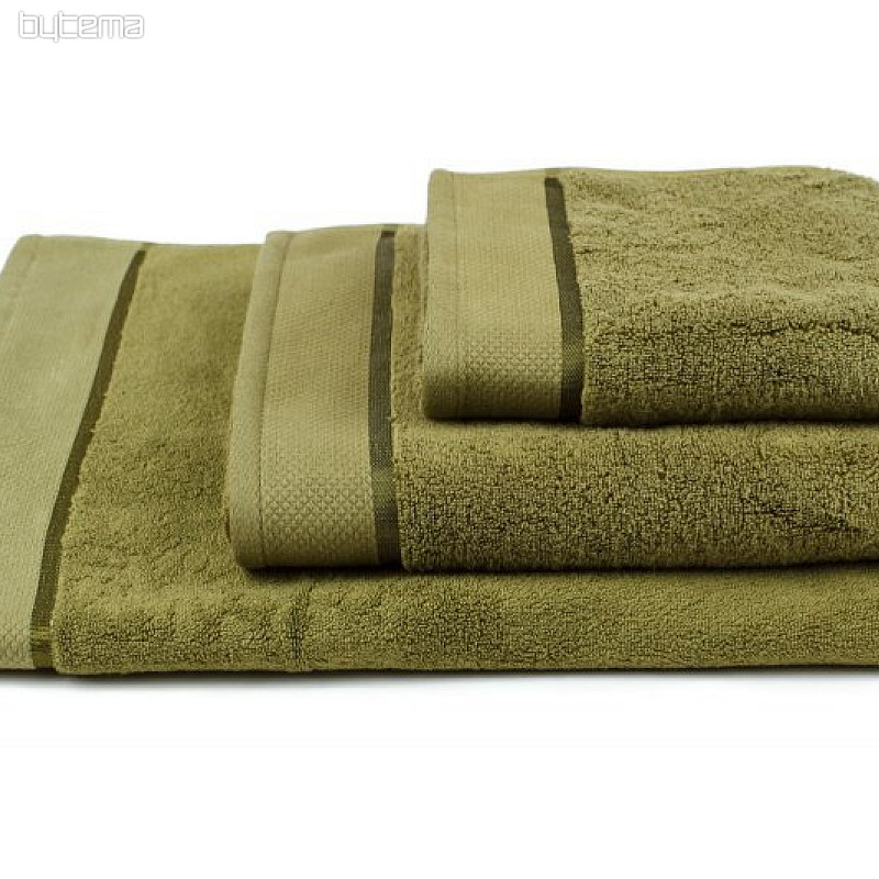 Towel and bath towel MIKRO dark green