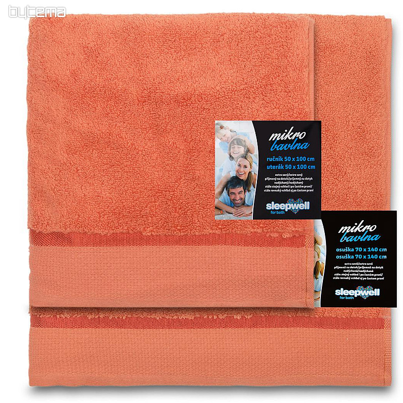 Towel and bath towel MICRO orange