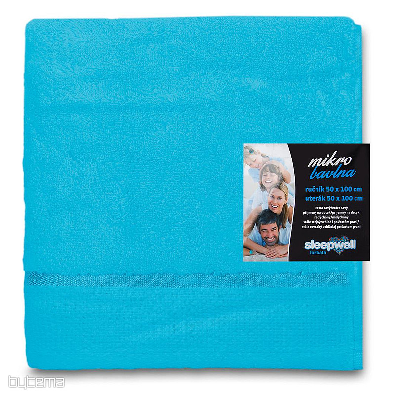 Towel and bath towel MICRO TURQUOISE