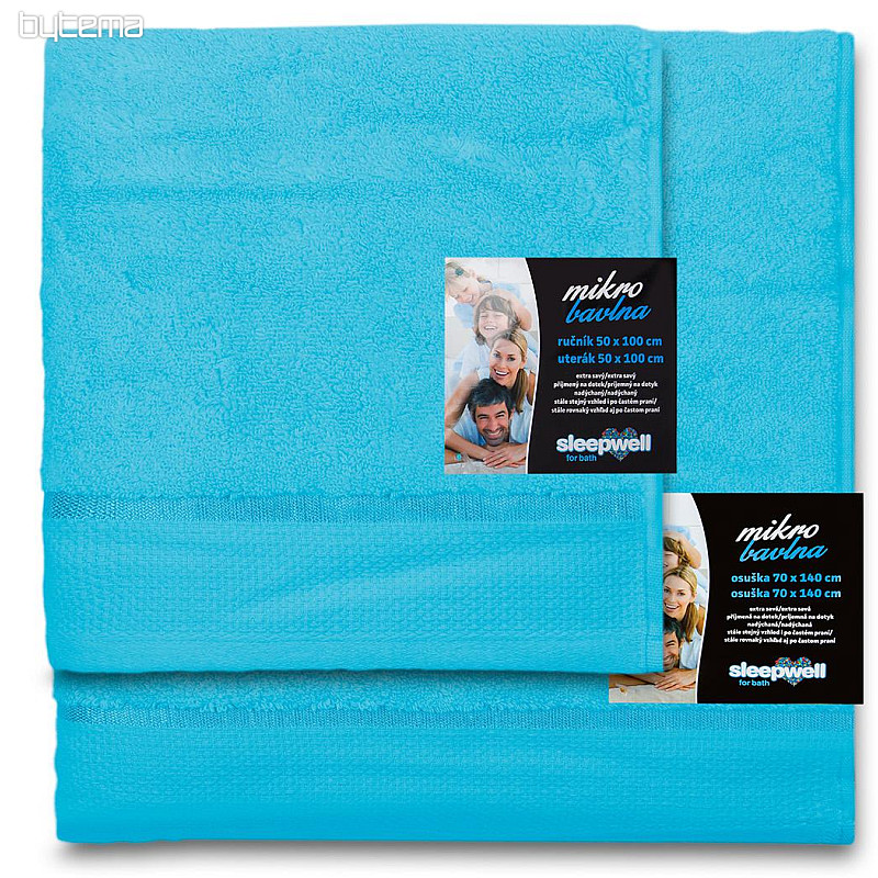 Towel and bath towel MICRO turquoise