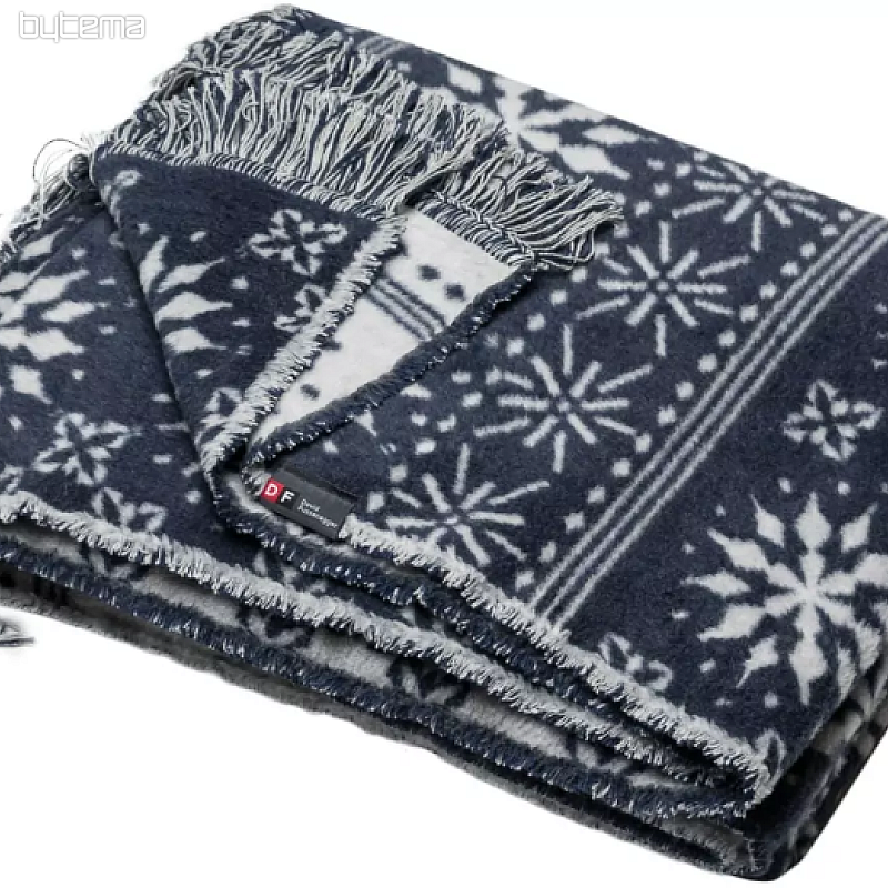 Cotton blanket Winter snowflakes Blue snowflakes