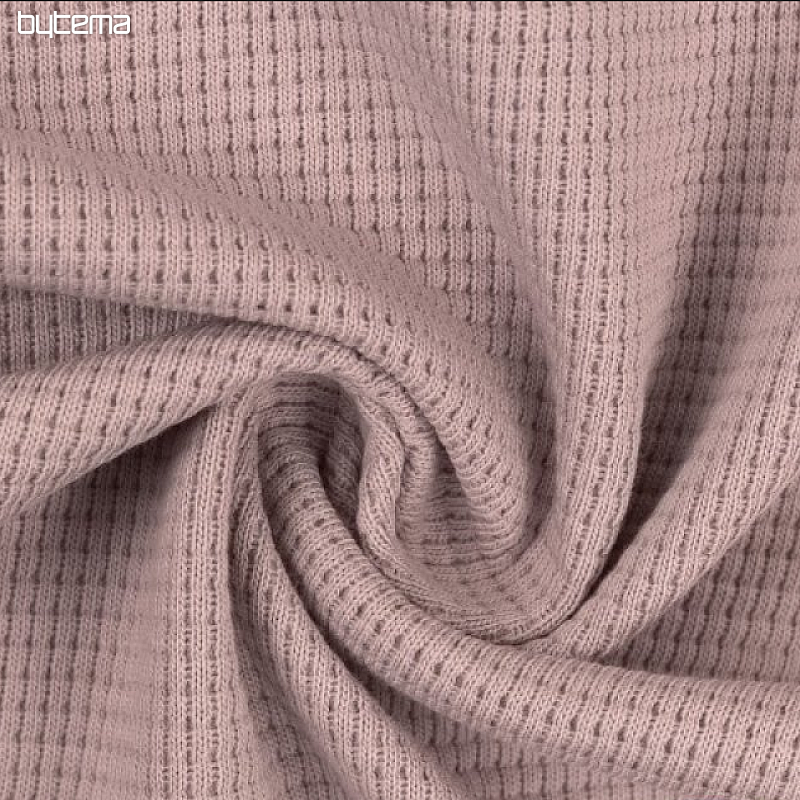 Cotton knit with waffle weave - pink