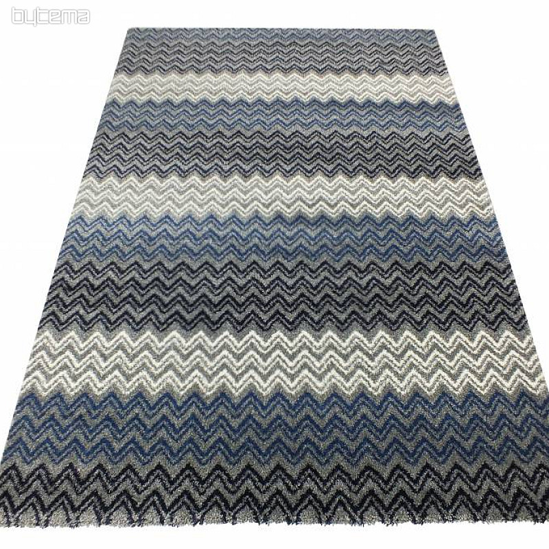 Modern carpet ZIG ZAG blue