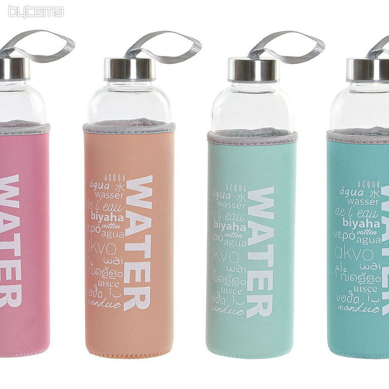 Glass bottle with neoprene cover 600 ml
