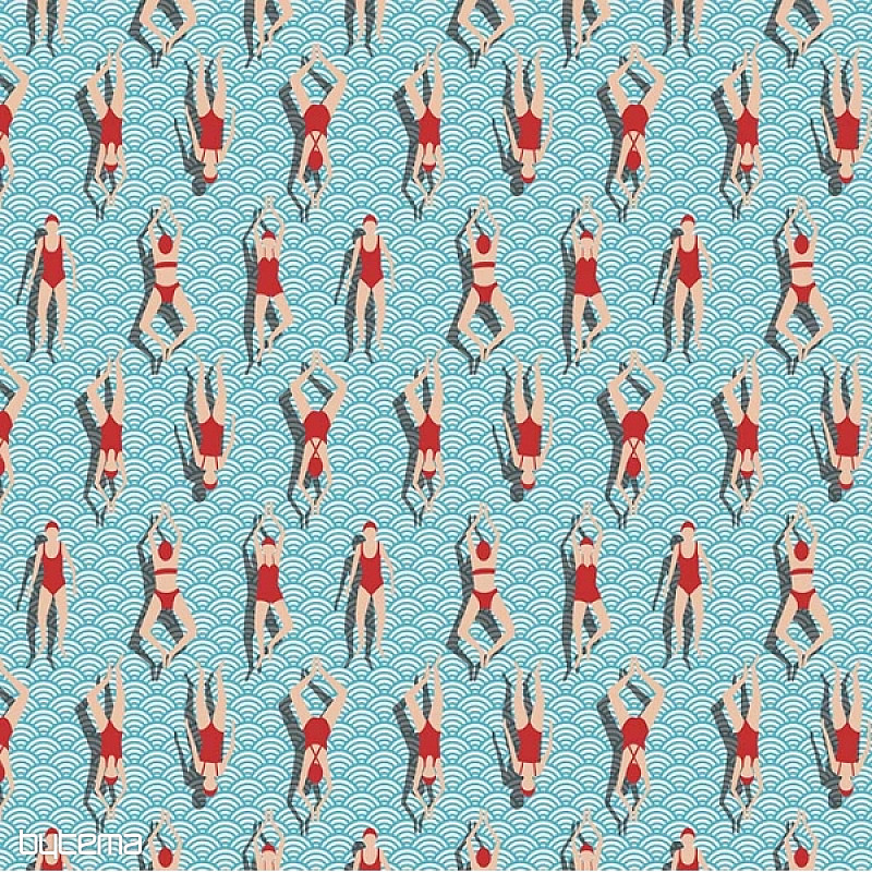 Decorative fabric SWIMMERS
