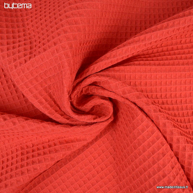 Red waffle fabric