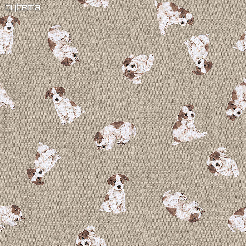 Decorative fabric dog TOBY digital print