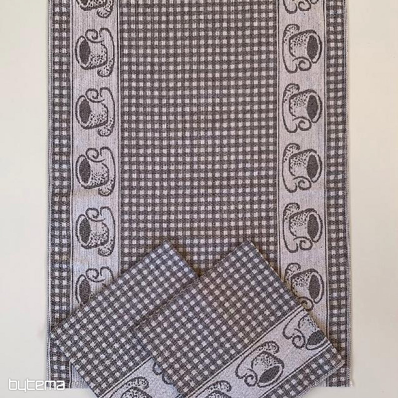 Towels CUPS BROWN checkered