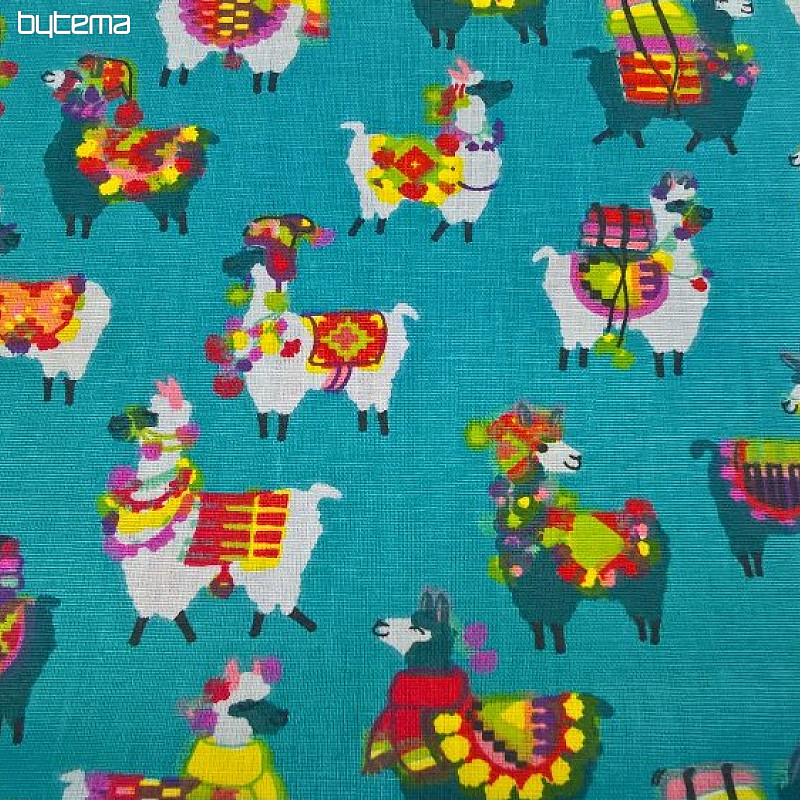 Decorative fabric LAMA turquise