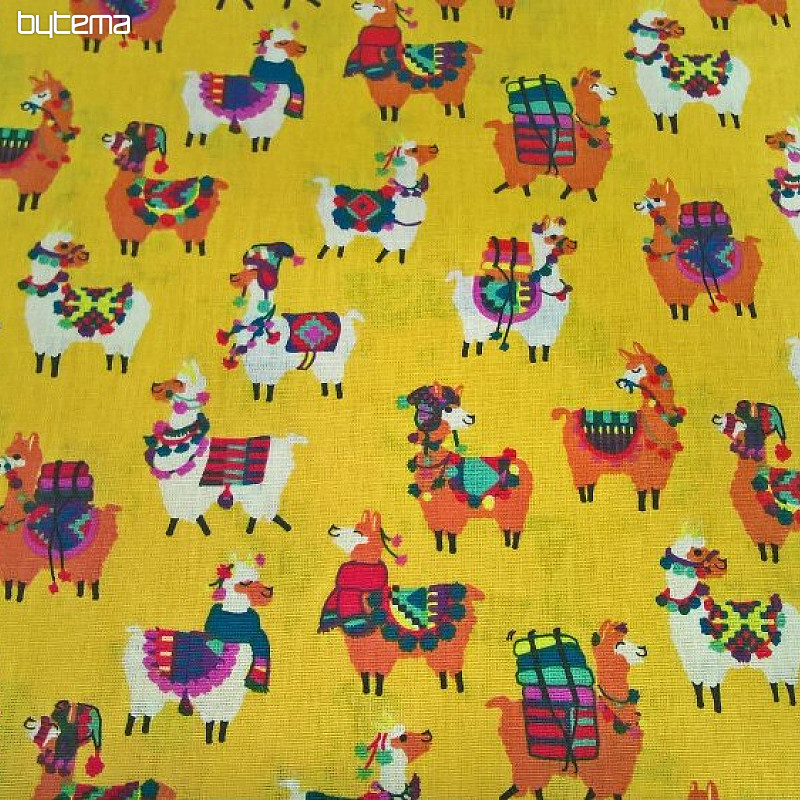 Decorative fabric LAMA yellow