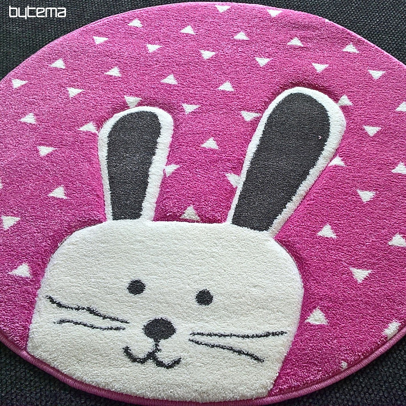 Children's round carpet PASTEL Bunny pink
