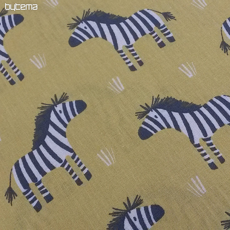 Cotton fabric ZEBRA yellow-green