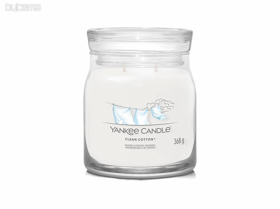 candle YANKEE CANDLE scent CLEAN COTTON GLASS MEDIUM 2 WICKS