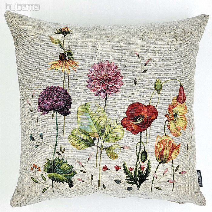 Cotton Canvas Floral Embroiderey Cushion Cover 45x45 Pillow Cover