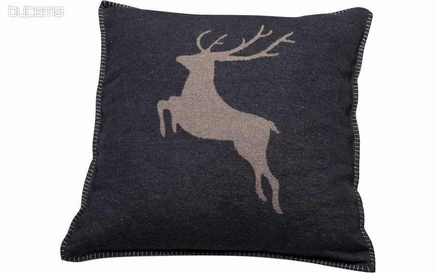 SYLT deer - dark gray pillowcase tm. gray