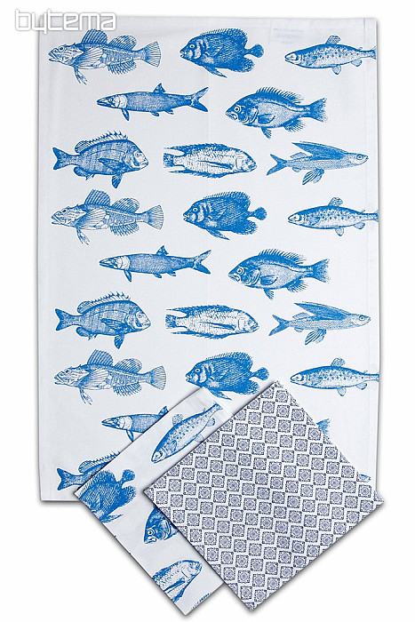FISH cloth blue
