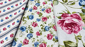 Fabrics and home accessories with roses: let your home bloom