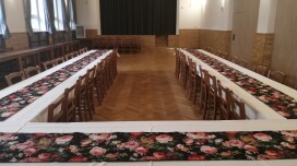 Tablecloths for the cultural center of the village of Lešná