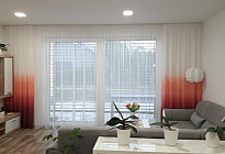 Elegant curtain and curtain on French window