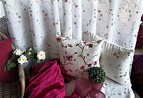 Elegant curtains from embroidered ASHVILLE fabric