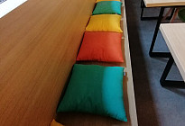 Colorful cushions in the newly opened Magic Park playroom