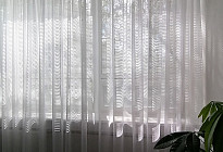 A curtain in the office of the Agel insurance company