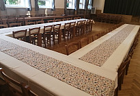Tablecloths for the cultural center of the village of Lešná