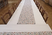 Tablecloths for the cultural center of the village of Lešná