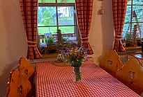 Curtains and tablecloths in the guesthouse Pod Šerákem