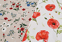 Cotton fabrics with spring and summer motifs