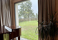 Family house - installation of tracks and decorative blackout curtains